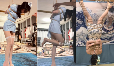 喜歡被爸爸打屁股的小蘿莉『小什麼西』一百下=一個紅腫發亮的干凈屁屁，一跪下去就知道要抽臀縫 (3)