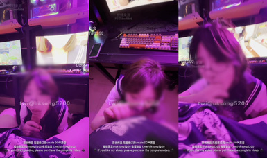 極品反差婊【DOM黑宮】網吧內一邊看片，一邊有song老師口交吞精，側面露臉，極品神顏！