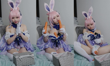 【草莓羽衣】cos原神心海啪啪_胡蘿卜插逼_2